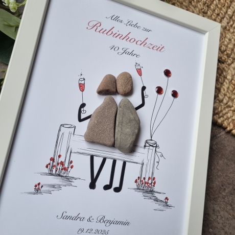 Personalisiertes Geschenk zur Rubinhochzeit, 40. Hochzeitstag