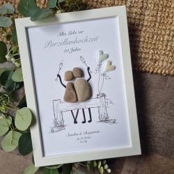 Personalisiertes Geschenk zur Porzellanhochzeit, 20. Hochzeitstag