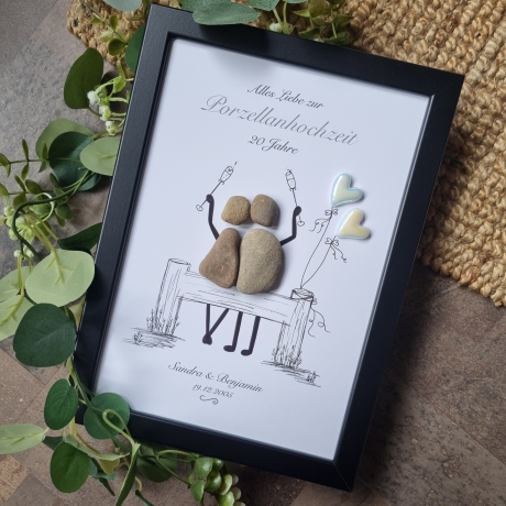 Personalisiertes Geschenk zur Porzellanhochzeit, 20. Hochzeitstag