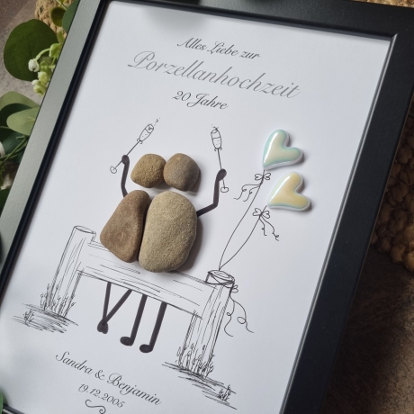 Personalisiertes Geschenk zur Porzellanhochzeit, 20. Hochzeitstag