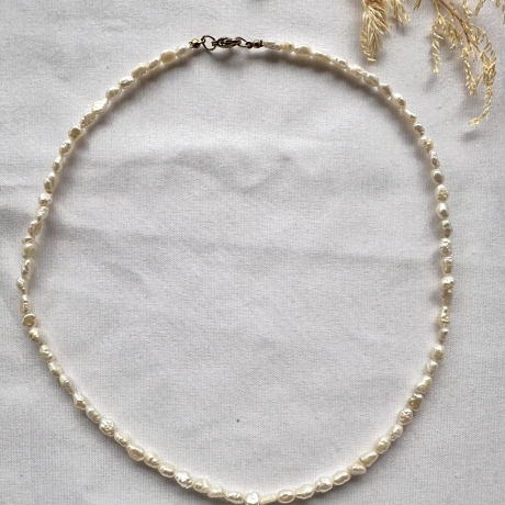 Süßwasserperlen Halskette  gold