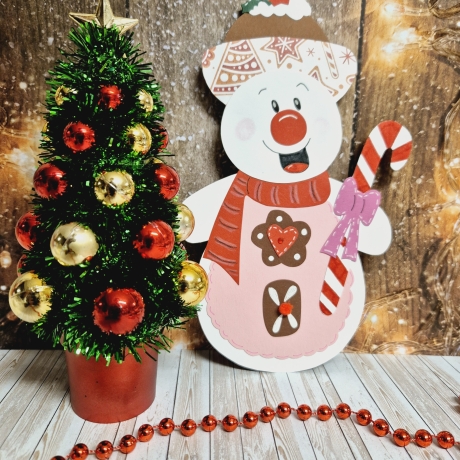 Fensterbild aus Tonkarton Schneemann Weihnachten Geschenkidee 