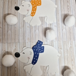 Fensterbild Tonkarton Eisbären-Mobile Weihnachten Geschenkidee 