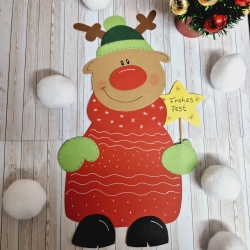 Fensterbild aus Tonkarton Elch Weihnachten Geschenkidee 