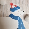 Fensterbild aus Tonkarton Eisbär Weihnachten Geschenkidee 