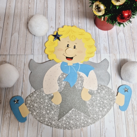 Fensterbild aus Tonkarton Engel Weihnachten Geschenkidee 