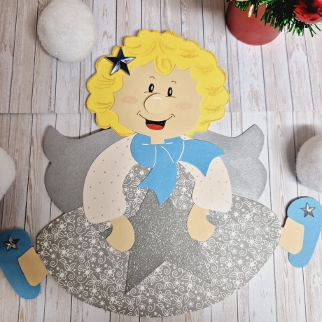 Fensterbild aus Tonkarton Engel Weihnachten Geschenkidee 