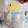 Fensterbild aus Tonkarton Engel Weihnachten Geschenkidee 