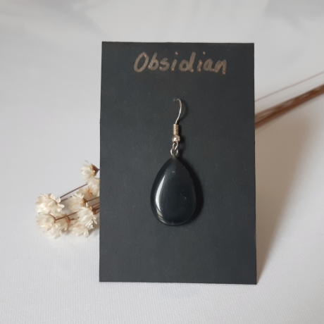 Ohrhänger Obsidian einzeln