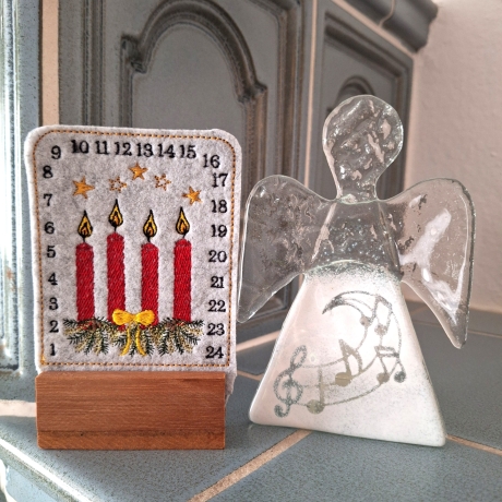 Stickdatei ITH Tischadventskalender Kerze 10x10cm Adventskalender