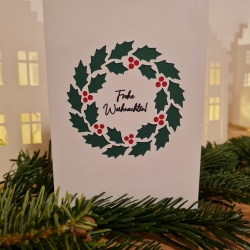 Karte mit Weihnachtsmotiv (Tannenkranz)