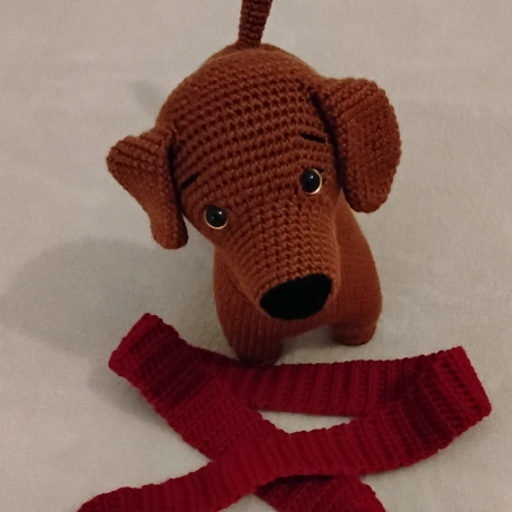Amigurumi-Stofftier, gehäkelt: Hund - Dackel 