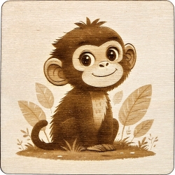 Niedliches Affen-Holzbild – Fröhliche Deko fürs Kinderzimmer! 