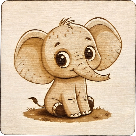 Holz Bild Elefant