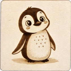 Holz Bild Pinguin