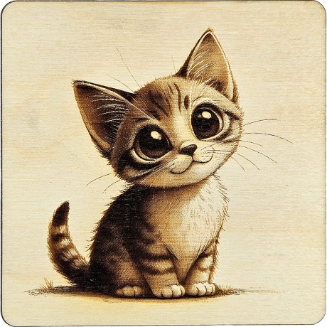 Holz Bild Katze