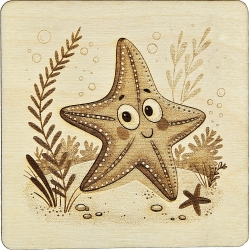 Holz Bild Seestern