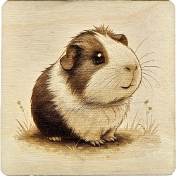Holz Bild Meerschweinchen