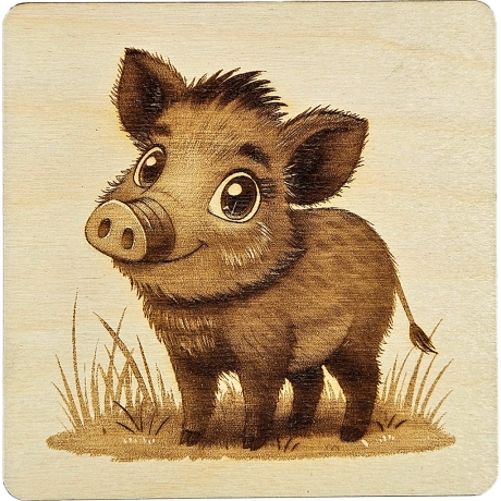 Holz Bild Wildschwein