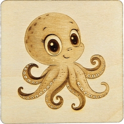 Holz Bild Tintenfisch