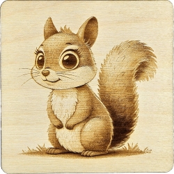 Holz Bild Eichhörnchen