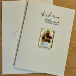Glückwunschkarte...Glaskunst...Herzlichen Glückwunsch 