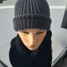 Strickmütze - grau - KU 50-56 cm -  handgestrickt - schlicht