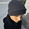 Strickmütze - grau - KU 50-56 cm -  handgestrickt - schlicht