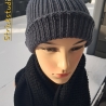 Strickmütze - grau - KU 50-56 cm -  handgestrickt - schlicht