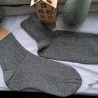 Socken Gr. 38/39 / handgestrickt / Glitzerfaden / grau