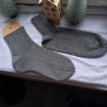 Socken Gr. 38/39 / handgestrickt / Glitzerfaden / grau