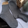 Socken Gr. 38/39 / handgestrickt / Glitzerfaden / grau