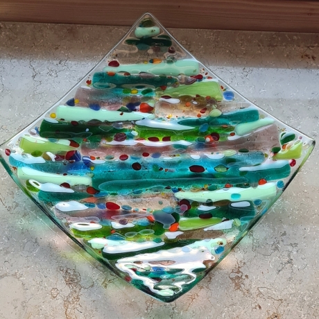 Glaskunst Schale aus Glas...Wohndekor...Geschenkidee 