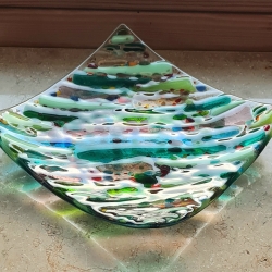 Glaskunst Schale aus Glas...Wohndekor...Geschenkidee 