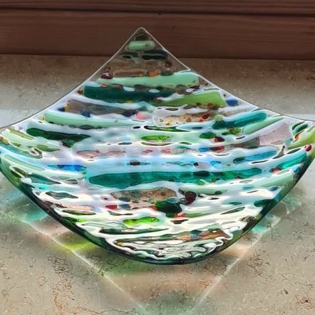 Glaskunst Schale aus Glas...Wohndekor...Geschenkidee 