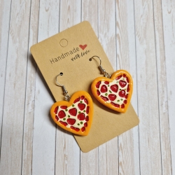 originelle Ohrringe Ohrhänger Pizza Herzform