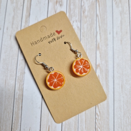 fruchtige Ohrringe Ohrhänger Orange Obst Sommer