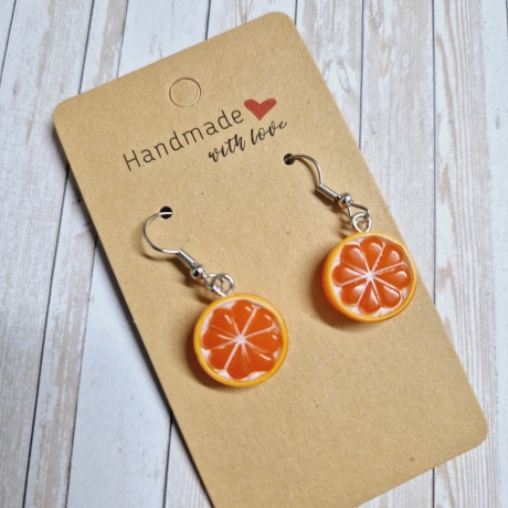 fruchtige Ohrringe Ohrhänger Orange Obst Sommer