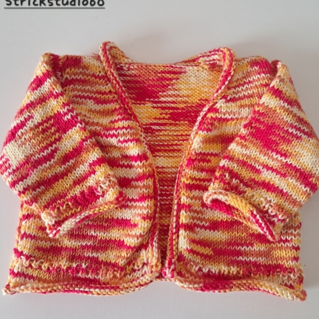 Jäckchen - Gr.50/56 - handgestrickt - rot,gelb, orange