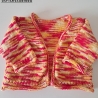 Jäckchen - Gr.50/56 - handgestrickt - rot,gelb, orange