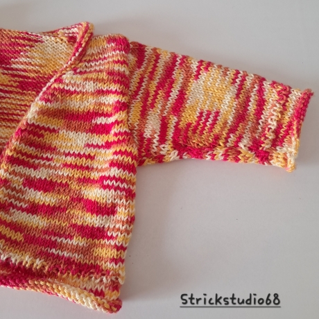 Jäckchen - Gr.50/56 - handgestrickt - rot,gelb, orange