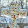 Kreuz aus Glas...Hochzeitsgeschenk...Kommunion...Taufgeschenk 