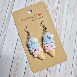 Ohrringe Ohrhänger Eiskugeln in Waffel Kawaii