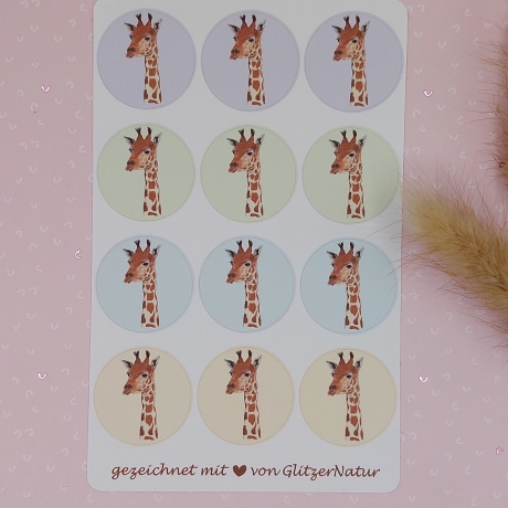 Stickerbogen Giraffe 