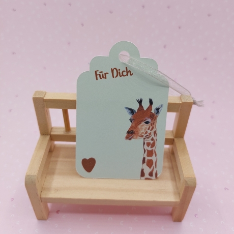 5 Geschenkanhänger mit Giraffenmotiv 