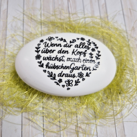 Stein mit Spruch aus Gießpulver Geschenkidee Dekoration Dekostein