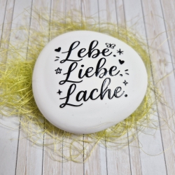 Stein mit Spruch aus Gießpulver Geschenkidee Dekoration Dekostein