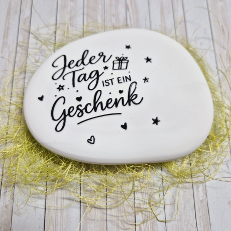 Stein mit Spruch aus Gießpulver Geschenkidee Dekoration Dekostein