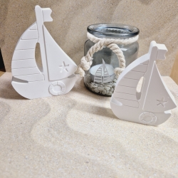 Segelboote aus Gießpulver Gießkeramik Geschenkidee Dekoration 