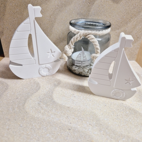 Segelboote aus Gießpulver Gießkeramik Geschenkidee Dekoration 